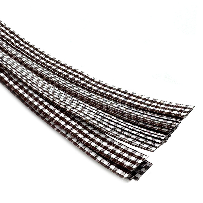 origami lucky star strips - gingham brown