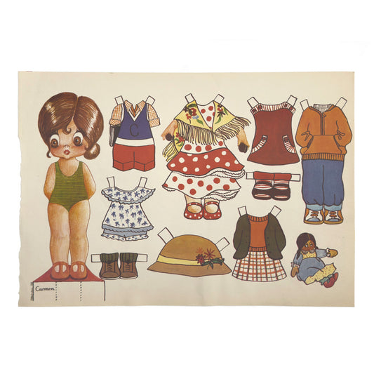 vintage paper doll - carmen