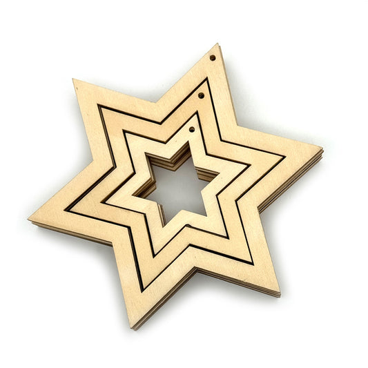 wooden hanging decorations - 18 stars