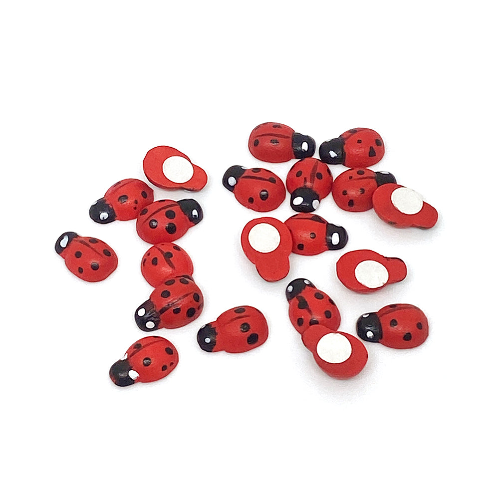 self adhesive wooden ladybirds – hedgehogshop